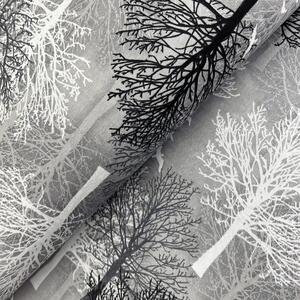 Ervi bavlna š.240 cm - stromy na šedom č.46600-6, metráž