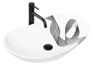 Rea Royal 60 umývadlo, 62 x 36 cm, biela-čierna Sash, REA-U8887