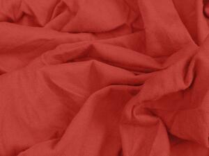 2x flanelové obliečky VIANOČNÉ JELENE červené + jersey plachta EXCLUSIVE červená 180 x 200 cm