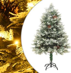 Osvetlený vianočný stromček so šiškami, zelený 120 cm, PVC a PE
