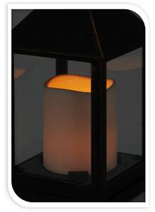 Lampáš s LED sviečkou hnedá, 23 cm