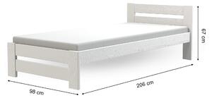 Jednolôžková drevená posteľ 90x200 Marika - biela