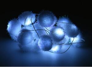 Svetelná LED reťaz s 20 guľami Snowball, 1,9 m, studená biela