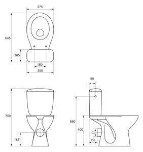 Cersanit PRESIDENT - WC kombi + antibakteriálne sedátko z duroplastu, K08-038