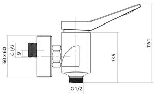 Cersanit CROMO - sprchová batéria, chrómová, S951-036