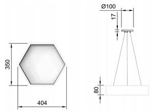LED luster na lanku LED/20W/230V, čierny