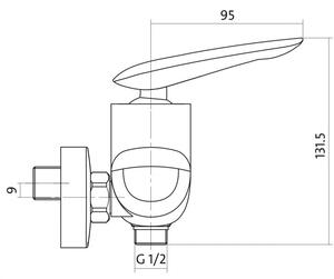 Cersanit MAYO - sprchová batéria, chrómová, S951-038