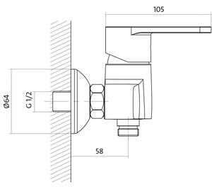Cersanit CARI - sprchová batéria, chrómová, S951-026