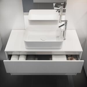 Cersanit Crea, závesná skrinka pod umývadlo na dosku 100cm, biely lesk, S924-006