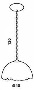 Brilagi - Tiffany vitražový luster na reťazi MIRABELLA 1xE27/60W/230V, priemer 40 cm