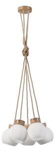 Závesný luster LOOMIS na lane 5xE27/15W/230V 130 cm béžová/dub