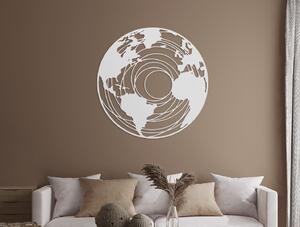 Drevko Okrúhla mapa sveta na stenu