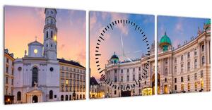 Obraz - Rakúsko, Viedeň (s hodinami) (90x30 cm)