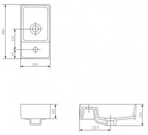 Cersanit Crea - závesná skrinka s umývadlom 40cm, biely lesk, S924-001+K114-004