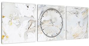 Obraz - Olejový papier s mramorovým designom (s hodinami) (90x30 cm)