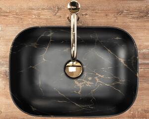 Rea Belinda Marble umývadlo, 47 x 34 cm, čierna matná, REA-U8908