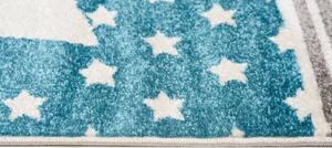 Modrý koberec do detskej izby Stairy Rozmer: 133x190 cm