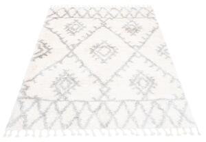 TA Bielo-sivý škandinávsky shaggy koberec Lumi Rozmer: 120x170 cm