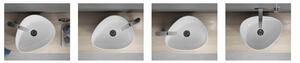 Cersanit Moduo, asymetrické umývadlo na dosku 56,5x36,5x15 cm, biela lesklá, K116-052