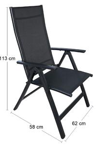 Záhradná stolička Matera - čierna