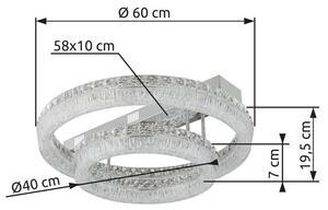 Stropné svietidlo LED 2700–6000K chrómová IP20 GLOBO lighting LAUREL 67387-60D