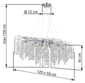 Luster 12x E14 strieborná, priehľadná IP20 GLOBO lighting KINGA 64141H2