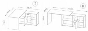 Kancelársky stôl v tvare L 139x136x74,2 cm - biely