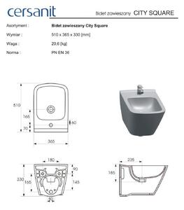 Cersanit City Square - závesný wc bidet , K35-045