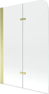 Mexen FELIX, vaňová zástena, 2-krídlová, 80 x 140 cm, zlatá-transparentná, 890-080-002-50-00