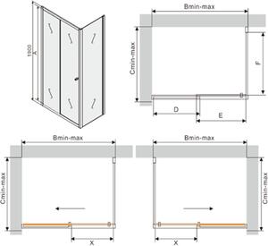 MEXEN - Apia sprchovací kút, posuvné dvere, 120 x 80 cm, transparentná, zlatá + vanička Rio - 840-120-080-50-00-4510
