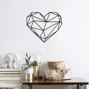Hanah Home Nástenná kovová dekorácia Srdce 47x40 cm čierna