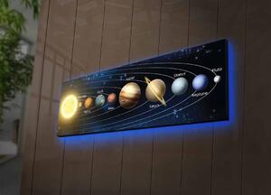 Hanah Home Obraz s LED osvetlením Planéty 90x30 cm