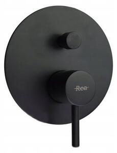 Rea Lungo, podomietkový sprchový set s dažďovou hlavovou a ručnou sprchou, čierna lesklá, REA-P4100