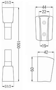 Mexen príslušenstvo - 1-bodový ručný sprchový set R-33, chróm/biela, 785336052-02