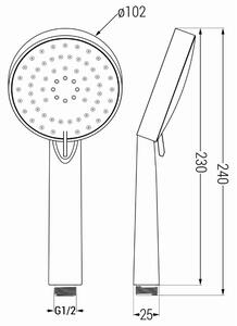 Mexen príslušenstvo - 1-bodový ručný sprchový set R-75, chróm / biela, 785756052-02