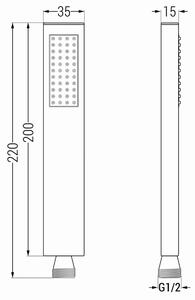 Mexen príslušenstvo - podomietkový 1-bodový ručný sprchový set R-02, čierny, 785006050-70
