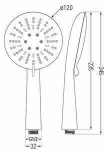 Mexen príslušenstvo - 1-bodový ručný sprchový set R-67, cierny, 785676052-70