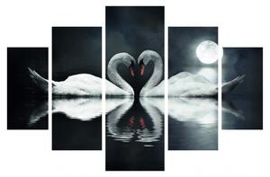 Hanah Home Viacdielny obraz Swan Lake 92 x 56 cm