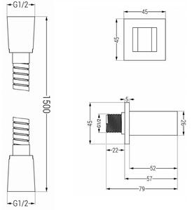 Mexen príslušenstvo - podomietkový 1-bodový ručný sprchový set R-02, grafit, 785006050-66