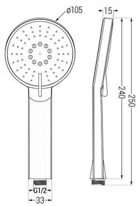 Mexen príslušenstvo - 1-bodový ručný sprchový set R-40, chróm, 785406052-00