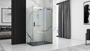 Rea BLACK ROCK- Akrylátová sprchová vanička 80 x 120 x 3,5 cm + sifón, čierna, REA-K4579