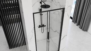 Rea Rapid Slide, posuvné sprchové dvere 100x195cm, 6mm číre sklo, čierny profil, REA-K6400