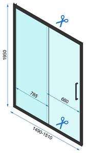 Rea - Posuvné sprchové dvere Rapid Slide 150cm, čierna, REA-K6405