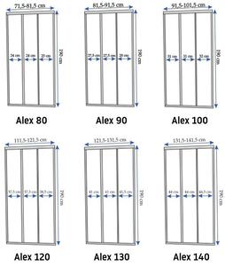 Rea - ALEX posuvné sprchové dvere - chróm, 120 x 190 cm, REA-K0921