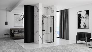 Rea Rapid Swing, jednokrídlové výklopné sprchové dvere 80 x 195 cm, 6mm číre sklo, čierny profil, REA-K6408
