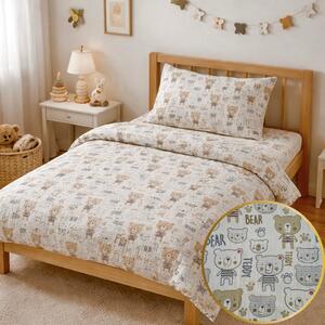 Mušelínové obliečky Teddy Bear TiaHome - Detský set 130x90cm + 65x45cm