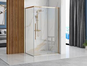 Rea Solar Gold Elegant, sprchový kút s posuvnými dverami 100 (dvere) x 80 (stena) x 195 cm, 6 mm číre sklo, zlatý profil, REA-K4901