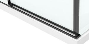 Rea Solar Black Mat, obdĺžnikový sprchový kút s posuvnými dverami 90 (dvere) x 90 (stena) cm, 6mm číre sklo, čierny profil, REA-K6412