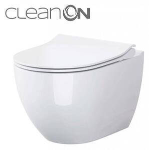 Cersanit Zen, závesná wc misa CleanOn 50x36x37 cm s pomaly padajúcim sedátkom, biela, S701-428