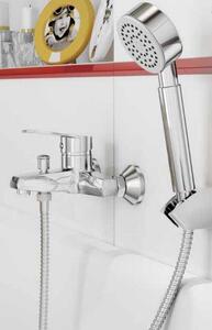 Cersanit ATON, Set ručná sprcha so sprchovou hadicou a 1-bodovým držiakom sprchy, Chróm, S951-024